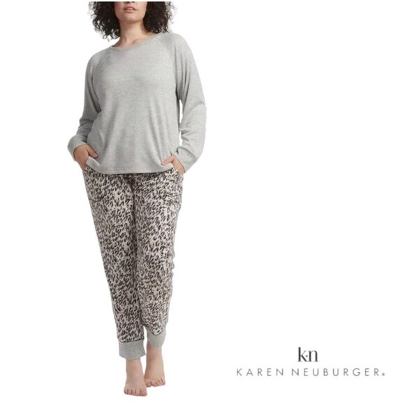 Karen Neuburger | Live Love Lounge 3-Piece Lounge Set | Gray Leopard | NWOT - Picture 5 of 6